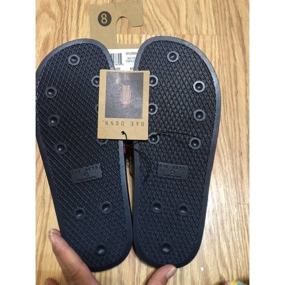 Rae Dunn Womens Slides USA Size 8 Red Blue White Stars 4th July Shoes Patriotic - Picture 6 of 6